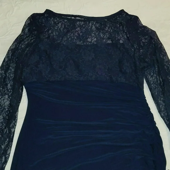🆕Chaps XL DRESS NAVY WITH LACE - Picture 2 of 6